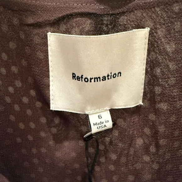 Reformation Lilibet Dress Brown - Size 6 - Picture 6 of 7